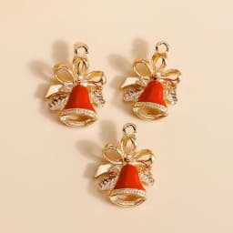 10pcs 16*21mm Enamel Christmas Bell Charms DIY for Bracelets Pendants Earrings Making Creative Gift Charms Jewelry Accessories