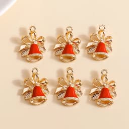 10pcs 16*21mm Enamel Christmas Bell Charms DIY for Bracelets Pendants Earrings Making Creative Gift Charms Jewelry Accessories