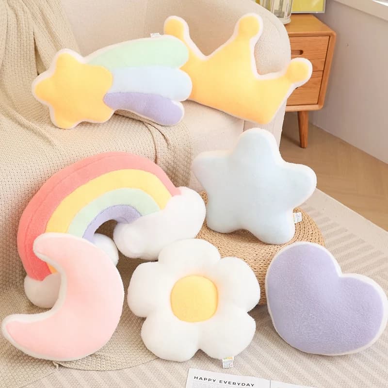 Love Moon Flower Rainbow Star Plush Pillows Lovely Soft Stuffed Cartoon Homedecor Cushion For Birthday Christmas Gift