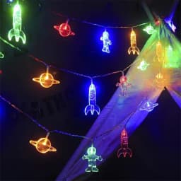 1.5m 10leds Astronaut Rocket Planet Light String Battery Powered LED Galaxy Light for Child Birthday Christmas Party Decor