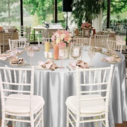 1PC Silver Satin Tablecloth Rectangle Silk Smooth Fabric Table Cloth for Christmas Dinner Wedding Party Banquet Table Decoration