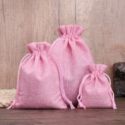 50pcs/lot Linen and Jute Drawstring Bag 7x9/10x14/13x18cm Jewelry Packaging Wedding Candy Christmas Party Gift Storage Bag