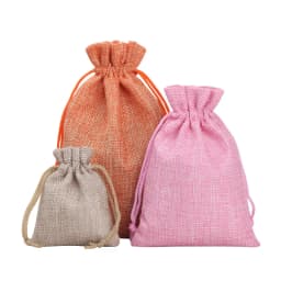 50pcs/lot Linen and Jute Drawstring Bag 7x9/10x14/13x18cm Jewelry Packaging Wedding Candy Christmas Party Gift Storage Bag
