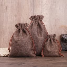 50pcs/lot Linen and Jute Drawstring Bag 7x9/10x14/13x18cm Jewelry Packaging Wedding Candy Christmas Party Gift Storage Bag