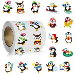 50-500pcs Penguin Animal Sticker Merry Christmas Stickers Christmas Theme Seal Labels For DIY Gift Baking Package Envelope
