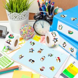 50-500pcs Penguin Animal Sticker Merry Christmas Stickers Christmas Theme Seal Labels For DIY Gift Baking Package Envelope