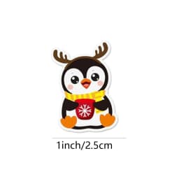 50-500pcs Penguin Animal Sticker Merry Christmas Stickers Christmas Theme Seal Labels For DIY Gift Baking Package Envelope