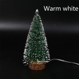 1pc LED Light Mini Artificial Christmas Trees Decorations Festival Tabletop Miniature Snow Frost Xmas Tree Decor 4Sizes