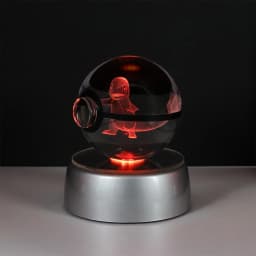 Pokemon 3D Crystal Ball Pikachu Figure Pokeball Engraving Crystal Charizard Model with Led Light Base Toys Anime Christmas Gift