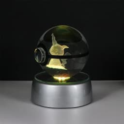 Pokemon 3D Crystal Ball Pikachu Figure Pokeball Engraving Crystal Charizard Model with Led Light Base Toys Anime Christmas Gift