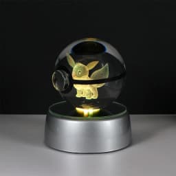 Pokemon 3D Crystal Ball Pikachu Figure Pokeball Engraving Crystal Charizard Model with Led Light Base Toys Anime Christmas Gift