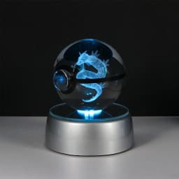 Pokemon 3D Crystal Ball Pikachu Figure Pokeball Engraving Crystal Charizard Model with Led Light Base Toys Anime Christmas Gift