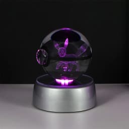 Pokemon 3D Crystal Ball Pikachu Figure Pokeball Engraving Crystal Charizard Model with Led Light Base Toys Anime Christmas Gift