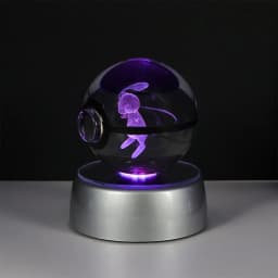 Pokemon 3D Crystal Ball Pikachu Figure Pokeball Engraving Crystal Charizard Model with Led Light Base Toys Anime Christmas Gift