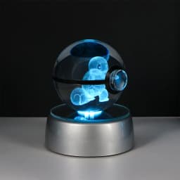 Pokemon 3D Crystal Ball Pikachu Figure Pokeball Engraving Crystal Charizard Model with Led Light Base Toys Anime Christmas Gift