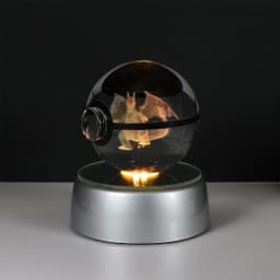 Pokemon 3D Crystal Ball Pikachu Figure Pokeball Engraving Crystal Charizard Model with Led Light Base Toys Anime Christmas Gift