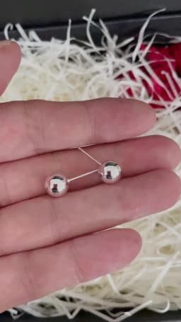 925 Sterling Silver classic 6MM 8MM 10MM beads studs Earrings for Women Fashion Christmas gifts Street all-match party Jewelry