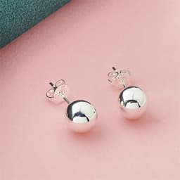 925 Sterling Silver classic 6MM 8MM 10MM beads studs Earrings for Women Fashion Christmas gifts Street all-match party Jewelry