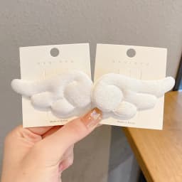 Angel Hair Clips Girls Kids Cartoon Plush Pins Barrette White Wing Hair Hoop Christmas Holiday Dress Up Hairpin Accessories
