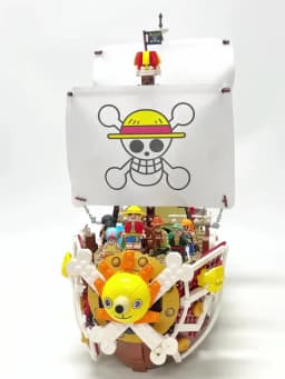 One Piece 1484pcs/432Pcs+9Dolls Thousand Sunny Boat Blocks Cartoon Pirate Ship Bricks Set Toys for Children Christmas Gifts