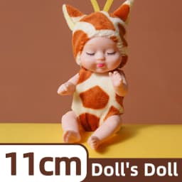 1/6 Pcs 4 Inch Mini Reborn Baby Dolls Toy Set Realistic Baby Doll with Cute Animal Clothes Gifts for Birthday Christmas Exquisit