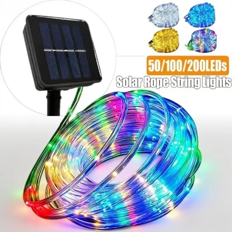 Waterproof Solar LED String Lights Outdoor, 33-100FT Fairy Rope Lights for Garden, Christmas, Patio - Holiday Decoration