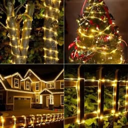Waterproof Solar LED String Lights Outdoor, 33-100FT Fairy Rope Lights for Garden, Christmas, Patio - Holiday Decoration