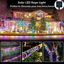 Waterproof Solar LED String Lights Outdoor, 33-100FT Fairy Rope Lights for Garden, Christmas, Patio - Holiday Decoration