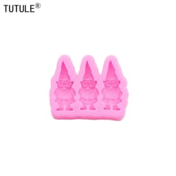 Christmas DIY Gnome Dwarf Keychain Clay Epoxy Resin Silicon Moulde Gnome Santa Claus Dwarf Mold Chocolate Cake Decoration Molds