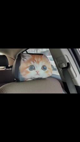 2pcs Funny Big-Eyed Cartoon Print Car Headrest Cover, Suitable For Travel And Daily Commuting,For Halloween Christmas Holiday