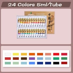 Marie's Chinese Painting Pigment 12/24/36 Colors 5ml/Tube, Watercolor Sumi Painting for Adults, Gift for Thanksgiving & Christma