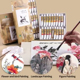 Marie's Chinese Painting Pigment 12/24/36 Colors 5ml/Tube, Watercolor Sumi Painting for Adults, Gift for Thanksgiving & Christma