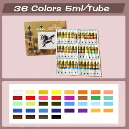 Marie's Chinese Painting Pigment 12/24/36 Colors 5ml/Tube, Watercolor Sumi Painting for Adults, Gift for Thanksgiving & Christma
