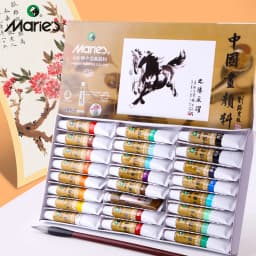Marie's Chinese Painting Pigment 12/24/36 Colors 5ml/Tube, Watercolor Sumi Painting for Adults, Gift for Thanksgiving & Christma