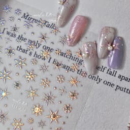5D Laser Christmas Nail Stickers Crystal Diamond Nail Stickers Retro Gilded Snowflakes Self Adhesive Nail Art Decoration Sticker