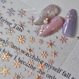5D Laser Christmas Nail Stickers Crystal Diamond Nail Stickers Retro Gilded Snowflakes Self Adhesive Nail Art Decoration Sticker