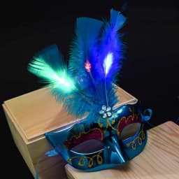Feather LED Glowing Masks Venice Carnival Halloween Christmas Light Up Masks Masquerade Birthday Wedding Party Cosplay Costume