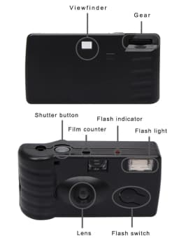 Film Camera Disposable 35mm Vintage Single Use Camara with Flash Retro One Time Use Kamera for Wedding Birthday Christmas Gifts