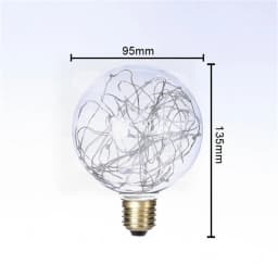 1pcs Colorful G95 LED Filament Bulbs Starry Sky Copper Wire Bulb Chirstmas String Lamp Glass for Indoor Christmas Decor