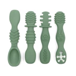 4pcs Silicone baby Food Spoon, Training Spoon for Babies over 6 Months Old, Easy-to-Grip Tableware, Christmas Gift