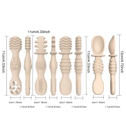 4pcs Silicone baby Food Spoon, Training Spoon for Babies over 6 Months Old, Easy-to-Grip Tableware, Christmas Gift