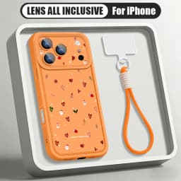 Small Christmas Elements Lanyard Phone Case For iPhone 18 Pro Max 17 16 14 15 13 Pro Max 18 17 Pro 17e 16e Wrist Strap TPU Cover