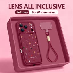 Small Christmas Elements Lanyard Phone Case For iPhone 18 Pro Max 17 16 14 15 13 Pro Max 18 17 Pro 17e 16e Wrist Strap TPU Cover