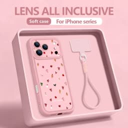 Small Christmas Elements Lanyard Phone Case For iPhone 18 Pro Max 17 16 14 15 13 Pro Max 18 17 Pro 17e 16e Wrist Strap TPU Cover