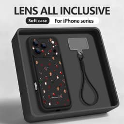 Small Christmas Elements Lanyard Phone Case For iPhone 18 Pro Max 17 16 14 15 13 Pro Max 18 17 Pro 17e 16e Wrist Strap TPU Cover