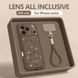 Small Christmas Elements Lanyard Phone Case For iPhone 18 Pro Max 17 16 14 15 13 Pro Max 18 17 Pro 17e 16e Wrist Strap TPU Cover