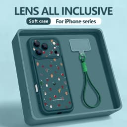 Small Christmas Elements Lanyard Phone Case For iPhone 18 Pro Max 17 16 14 15 13 Pro Max 18 17 Pro 17e 16e Wrist Strap TPU Cover