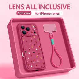 Small Christmas Elements Lanyard Phone Case For iPhone 18 Pro Max 17 16 14 15 13 Pro Max 18 17 Pro 17e 16e Wrist Strap TPU Cover