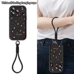 Small Christmas Elements Lanyard Phone Case For iPhone 18 Pro Max 17 16 14 15 13 Pro Max 18 17 Pro 17e 16e Wrist Strap TPU Cover
