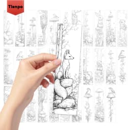 32pcs, Colorable Forest Animal Theme Bookmarks, Christmas, Teacher Gift, Back-To-School Holiday Gifts, Creative Artistic Designs
